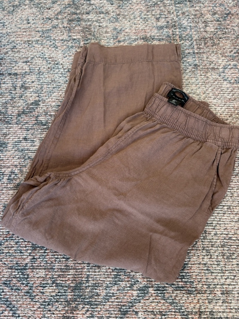 Tahari Brown 100% Linen Pants Women's Size large - Picture 3 of 6